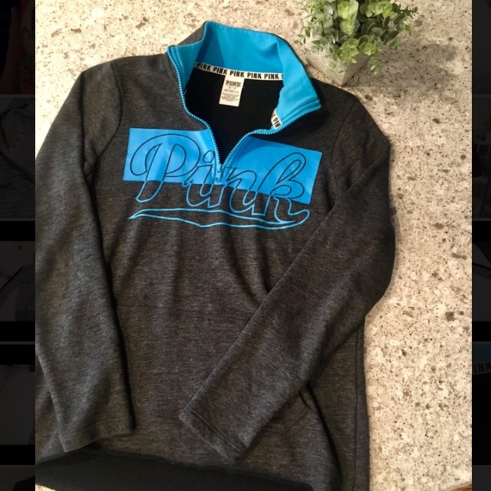 PINK quarter-zip sweatshirt